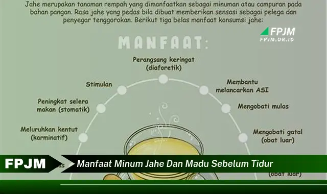 manfaat minum jahe dan madu sebelum tidur