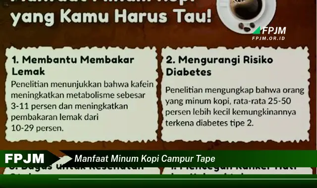 manfaat minum kopi campur tape