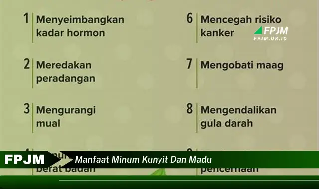 manfaat minum kunyit dan madu