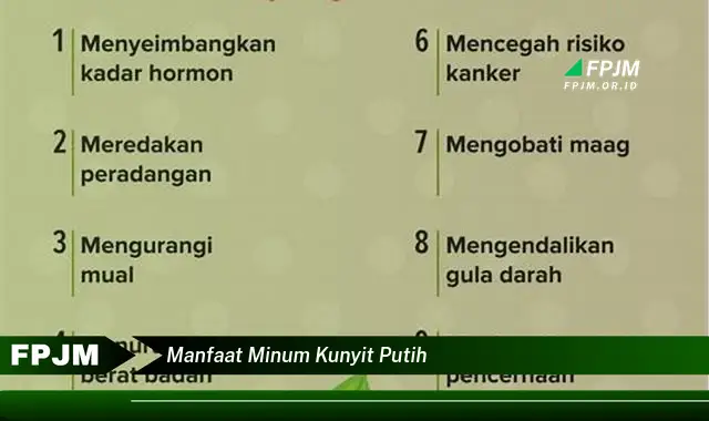 manfaat minum kunyit putih