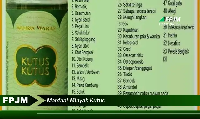 manfaat minyak kutus