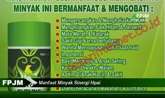 manfaat minyak sinergi hpai