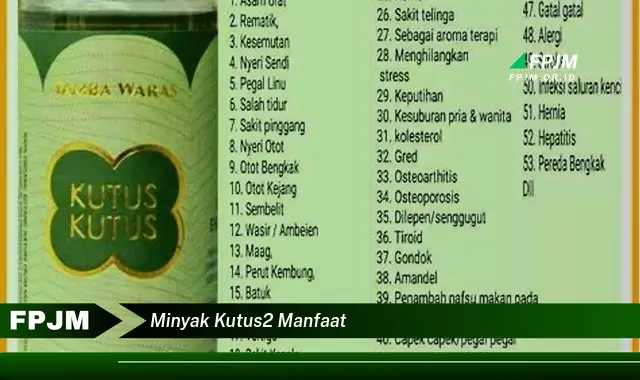 minyak kutus2 manfaat