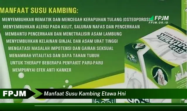 manfaat susu kambing etawa hni