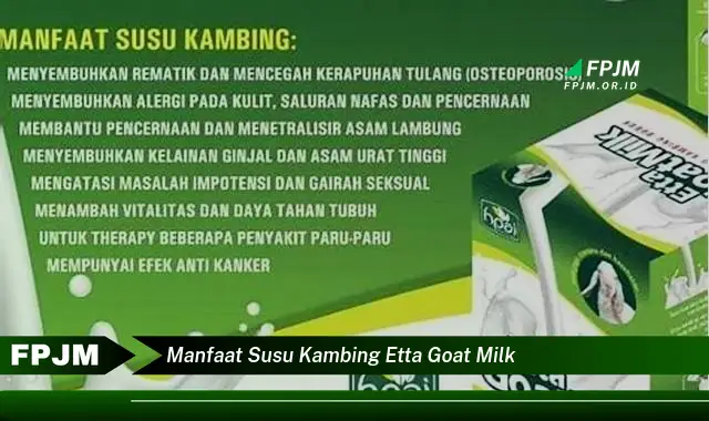 manfaat susu kambing etta goat milk