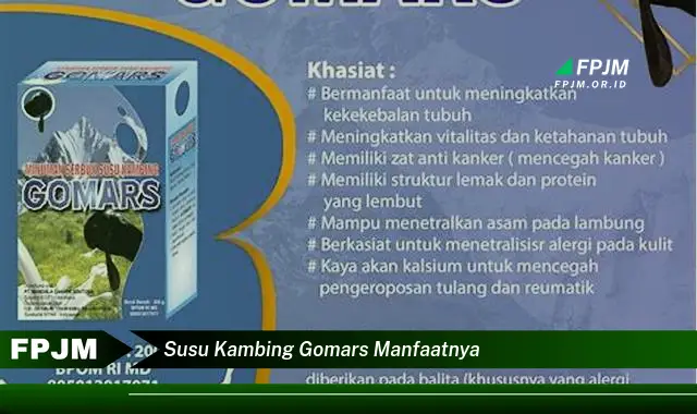 susu kambing gomars manfaatnya