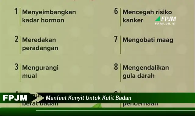 manfaat kunyit untuk kulit badan