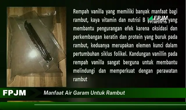 manfaat air garam untuk rambut