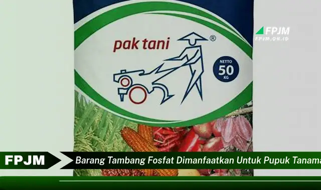 barang tambang fosfat dimanfaatkan untuk pupuk tanaman karena