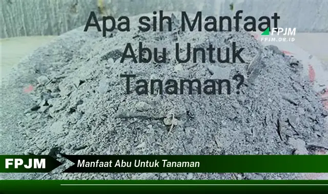 manfaat abu untuk tanaman